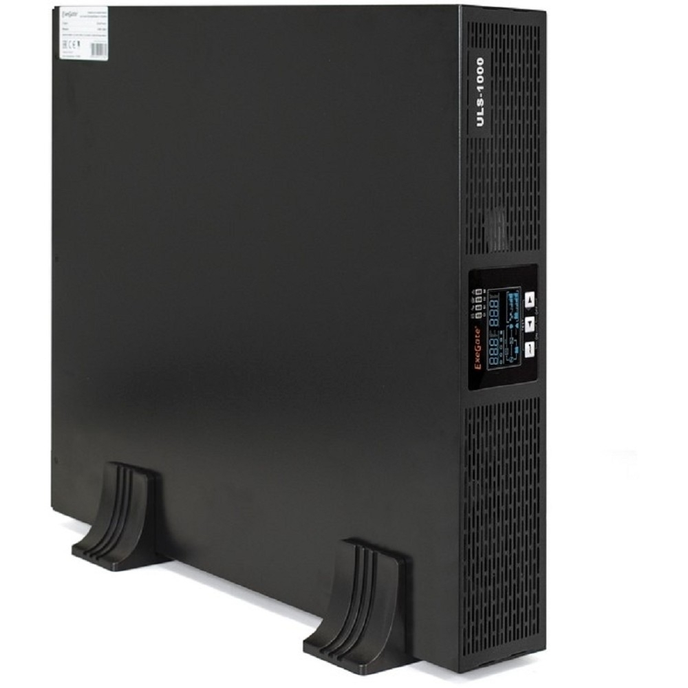 Источник бесперебойного питания Exegate EP285646RUS ИБП On-line ExeGate PowerExpert ULS-1000.LCD.AVR.C13.USB.RS232.SNMP.2U &lt;1000VA/1000W, On-Line, PF=1, LCD, 4*IEC-C13, RS232, USB, SNMP-slot, Rackmount 2U/Tower, Black&gt;