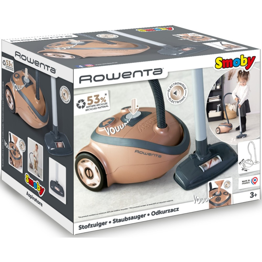 Игрушечный пылесос Smoby Rowenta 330222 со звуком для сюжетной игры от 3 лет — фото 1