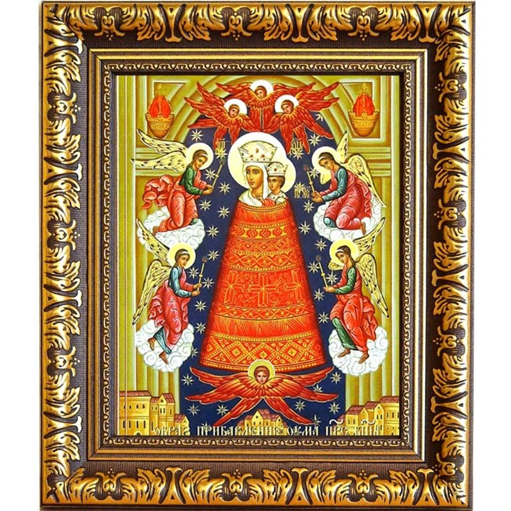 Прибавление ума (Подательница ума). Икона Божьей Матери на холсте 17х21 см в раме