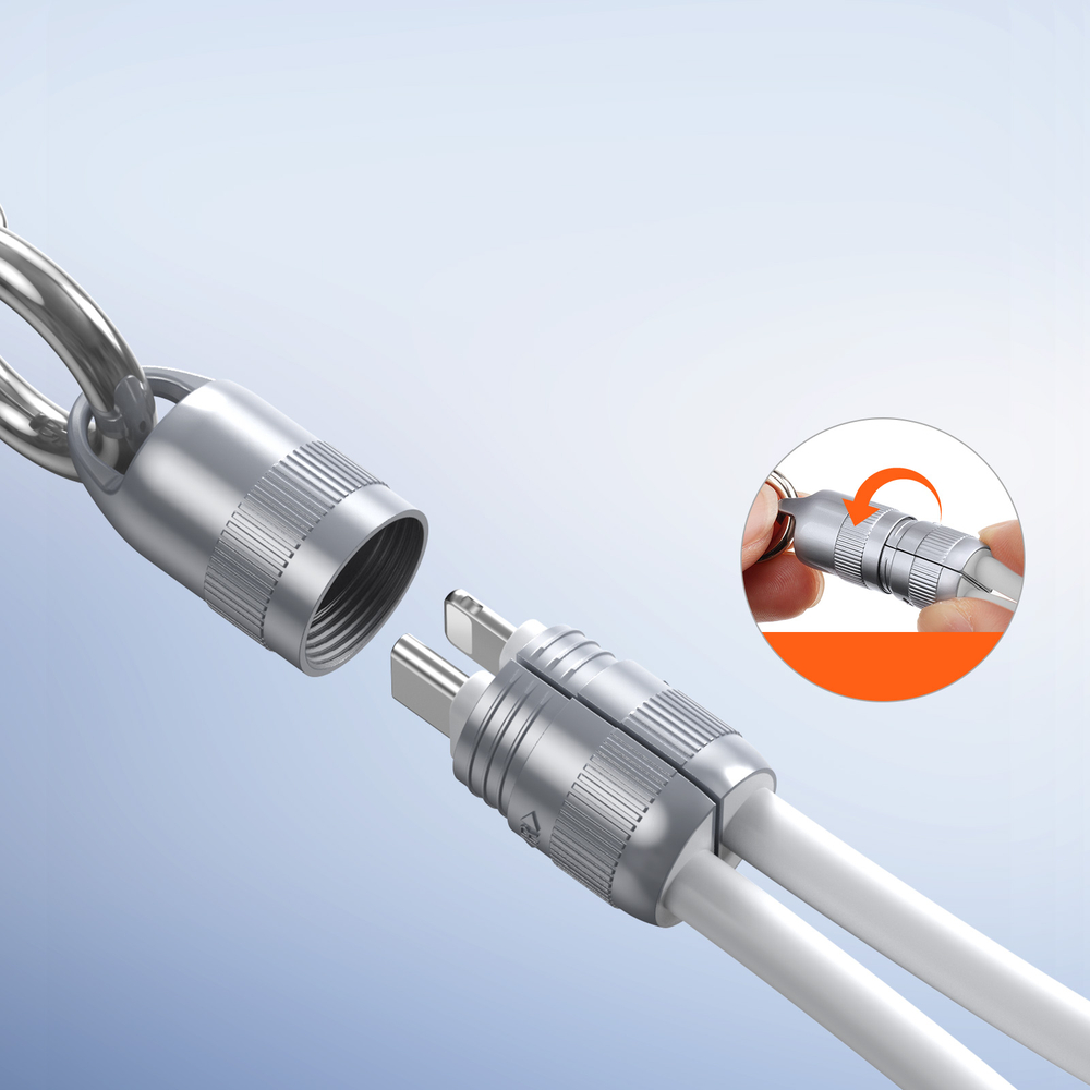 Кабель со съемным ремешком, разъемом USB-C на Lightning, быстрая зарядка 27W, длина 30см, белый цвета, серия LCBA Series от Dux Ducis