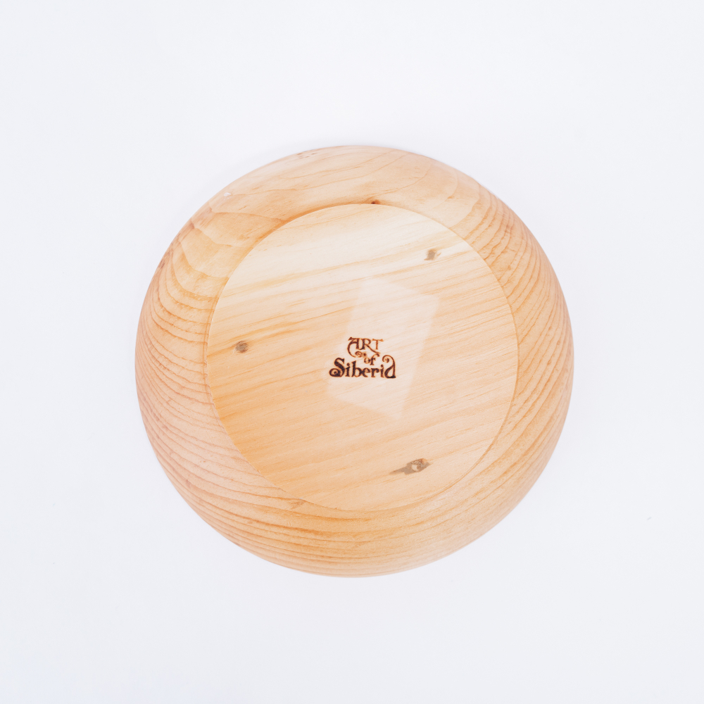 Деревянная тарелка Art of Siberia На МАНЖЕРОК из сибирского кедра T135