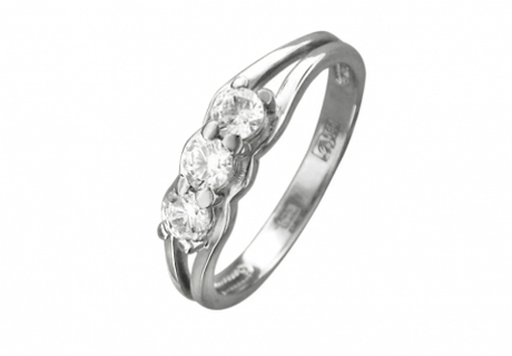 Кольцо из золота с фианитами