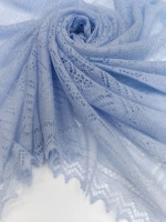 Оренбургский пуховый платок-паутинка А120-04 голубой