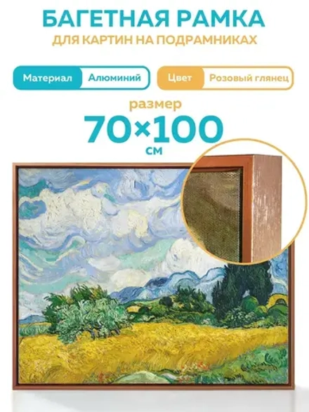 Металлическая багетная рамка 70х140 см