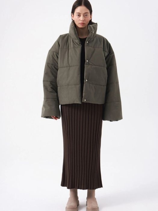 Пуховик дутый женский, хаки