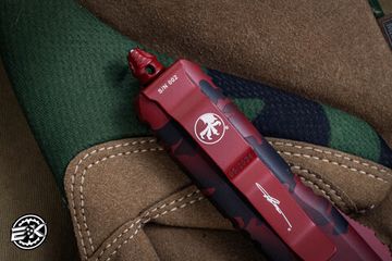 Нож Microtech UTX-85 Red Camo OTF Automatic T/E Tanto 233-1RCS