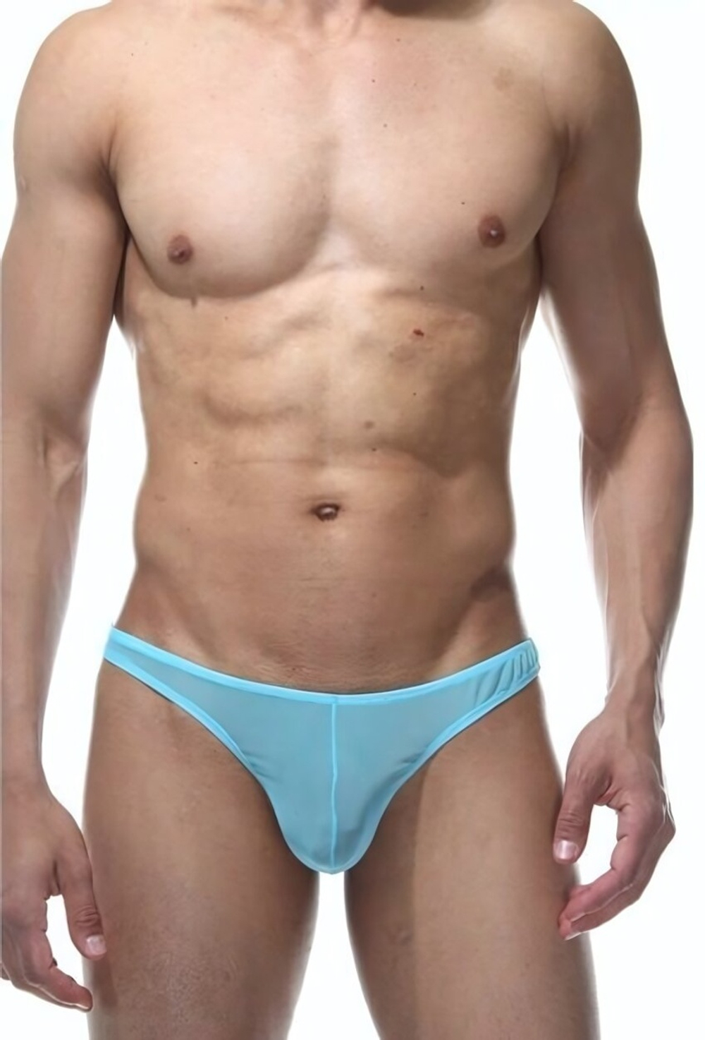 Голубые мужские трусы-тонги (Размер: S-M) (Цвет: голубой)