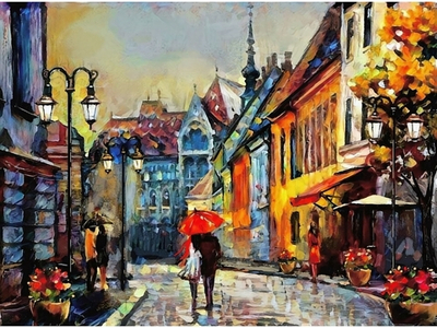 Алмазная мозаика 20х30см. на картоне "Город Европы" с част.заполн. 20цв. (Арт. НД-0965)