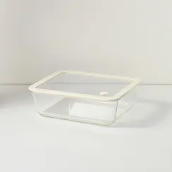 Контейнер для запекания и хранения стеклянный с вакуумным эффектом, 2,6 л, молочный