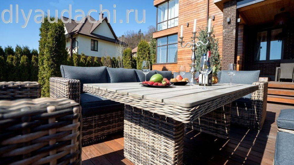 Обеденный комплект мебели из искусственного ротанга Сан-Ремо