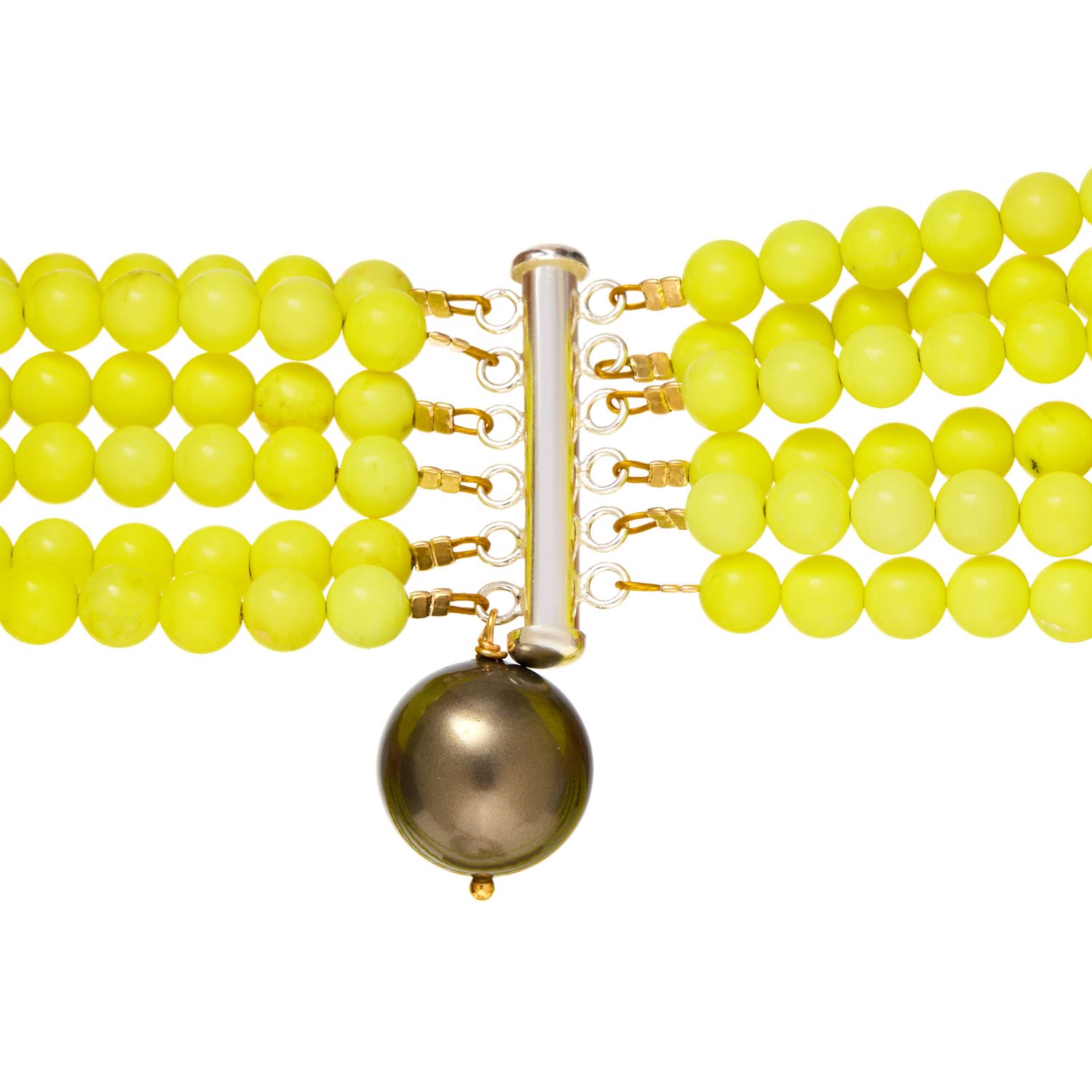 Колье Pvc Beaded Necklace With Wooden Heart Charm