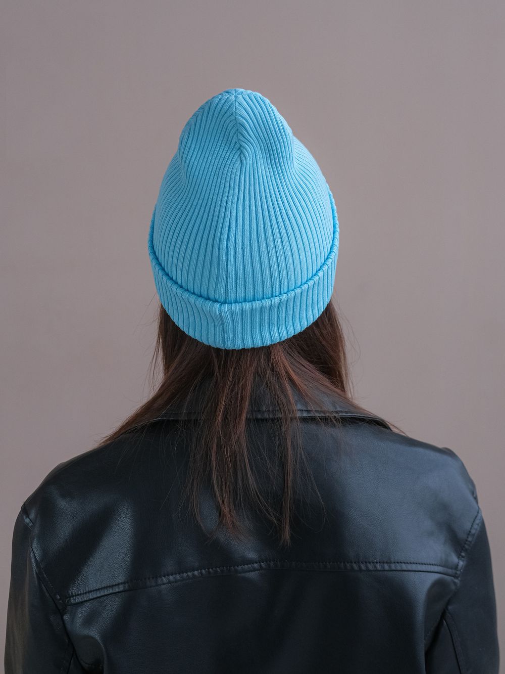 Шапка вязаная весенняя/осенняя МУЛА (Голубой)