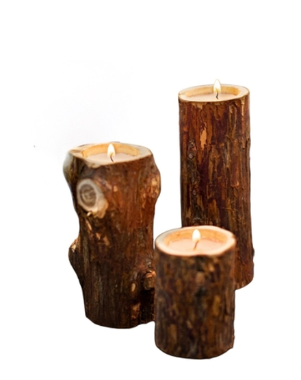 Набор подсвечников из можжевельника, 3 шт