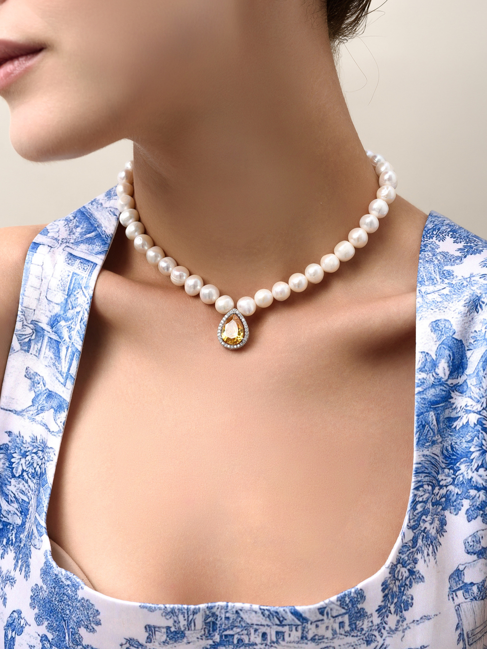 Колье "Constance Pearl" Yellow