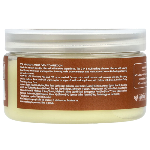 SheaMoisture, Even & Radiant Raw Honey, тающий очищающий бальзам 3-в-1, 91 г (3,2 унции)