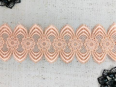 Кружево плетеное, ш. 6 см, персиковый
