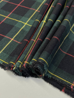 Хлопок с шерстью Canclini черно-зеленый в клетку