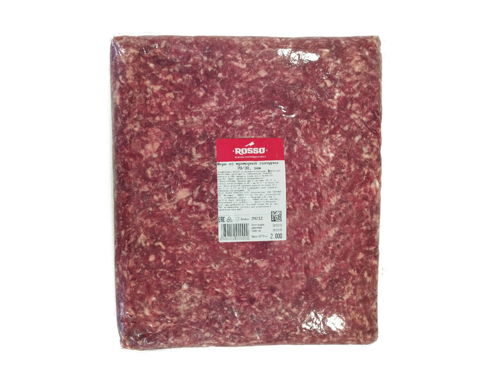 Фарш из мраморной говядины 70/30, ~2кг, ВУ, ROSSO -з