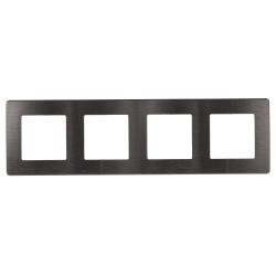 Рамка для розеток и выключателей ЭРА Серия 12 12-5104-12 на 4 поста, Сатин, графит