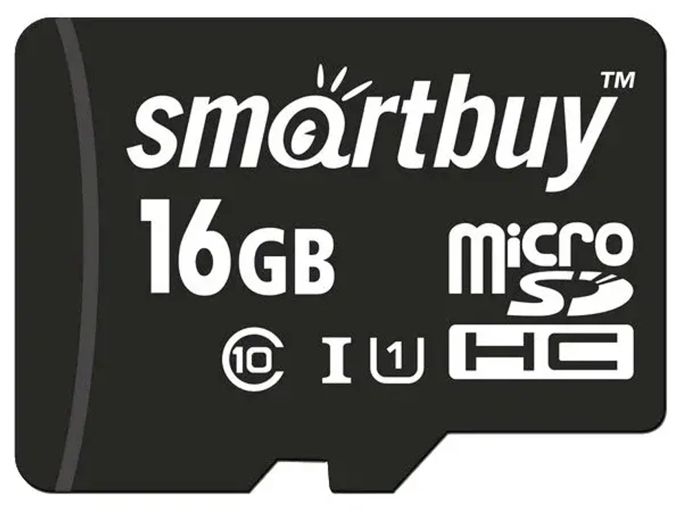 Карта памяти MicroSD 16-GB Smartbuy Class 10 с адаптером