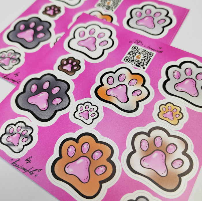 Стикерпак Лапки на розовом фоне