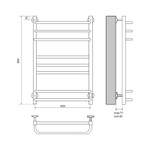 Электрический полотенцесушитель MELODIA Fusion Square Electro 50/80 П7 (MTRFQE5080) CУХОЙ ТЭН 81 Вт