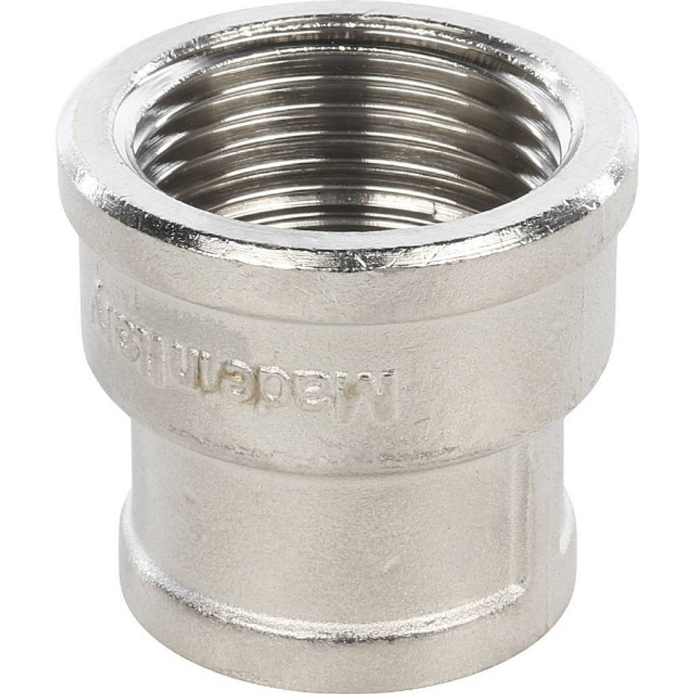 Муфта редукционная STOUT SFT 0006 - 1" x 3/4" (для стальных труб, латунь никелированная)