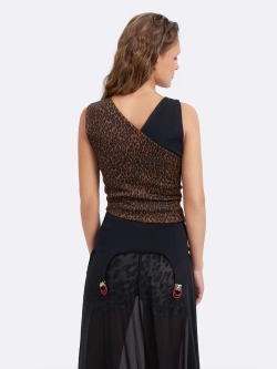 Топ леопардовый с имитацией пояса для чулок Ola Ola OLA OLA