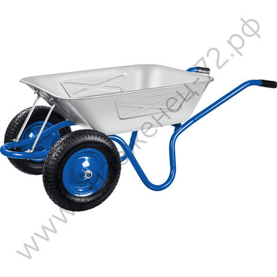 ЗУБР ПТ-350, 130 л, 280 кг, двухколесная, цельная рама, усиленная, строительная тачка, Профессионал (39913)