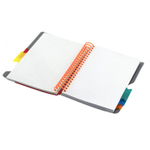 Тетрадь 200л., А5, клетка, Alingar, цветная спираль, пластиковая обложка с информ. окном, цветные пластиковые разделители, ассорти 4 цвета