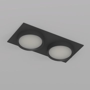 Точечный встраиваемый светильник 2*GX53 IP20 DK2092-BK чёрный Flat Denkirs