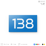 Номер на дверь 138, табличка на дверь для офиса, квартиры, кабинета, аудитории, склада, голубой 120х70 мм, Айдентика Технолоджи