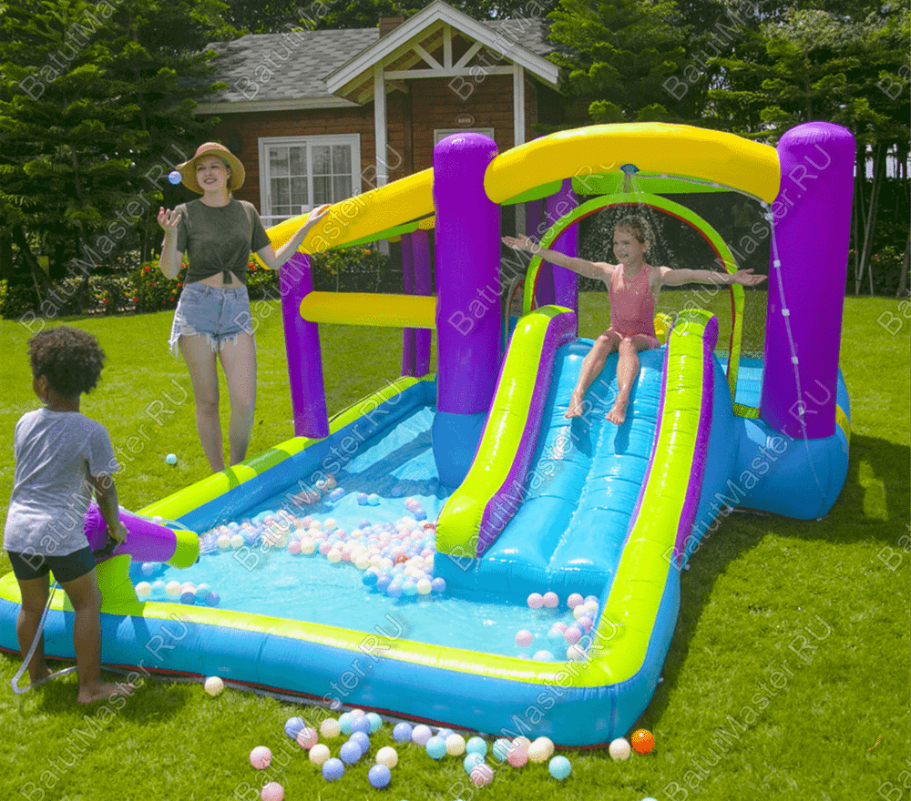 Детский батут для дачи "Водная пушка" 4*2,85*1,8 м