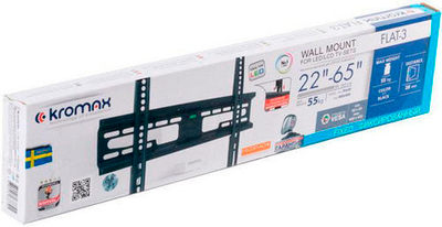 Кронштейн ЖК KROMAX Flat-3 22-65" 50 кг. черный