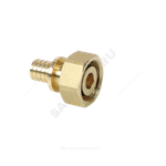 Соединитель для PE-X труб аксиальный латунь Дн 20х1/2" под евроконус с накидной гайкой РОС
