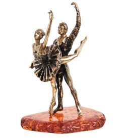 Народные промыслы AM- 208 Фигурка «Балет» (латунь, янтарь)