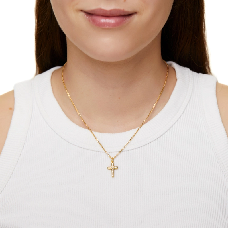 Колье с Крестом – Кристальное