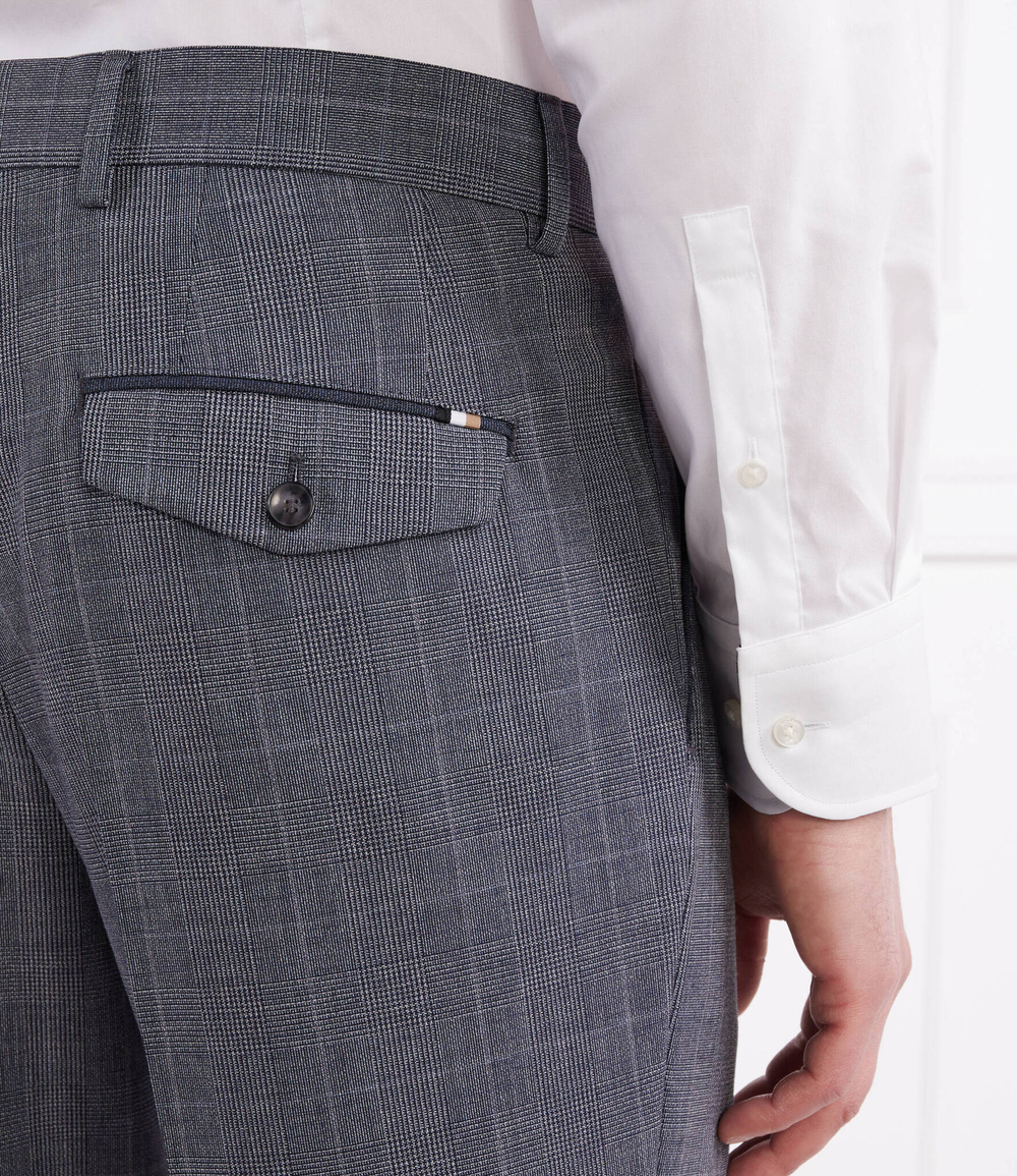 Брюки H-Genius-Pleat-232 BOSS BLACK - темно-синий(50489440)