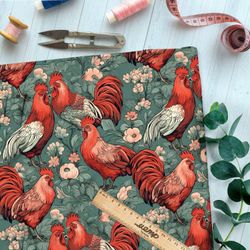 Ткань Барби эффектные петухи