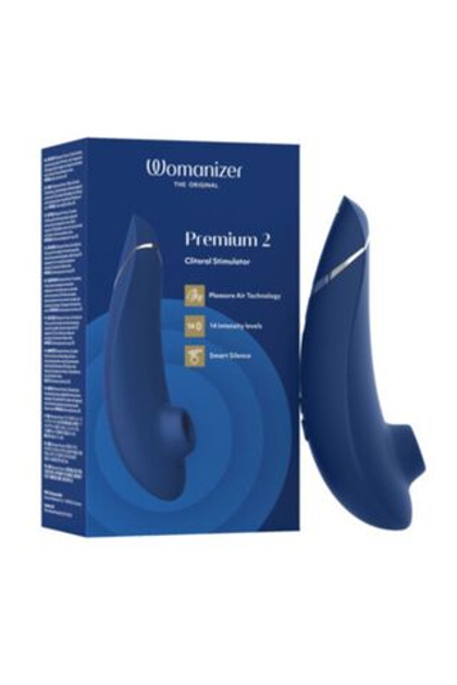 Womanizer Premium 2 - Бесконтактный клиторальный стимулятор, синий