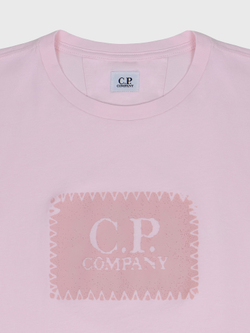 Футболка C.P. Company 30/1 Jersey Label Logo Pink