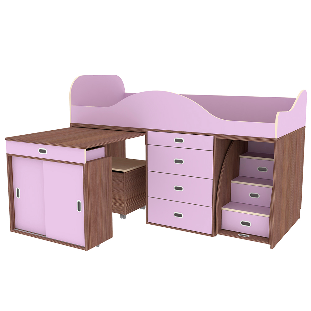 Кровать-чердак КарИВи Малыш Люкс Бодего Темный Ирис