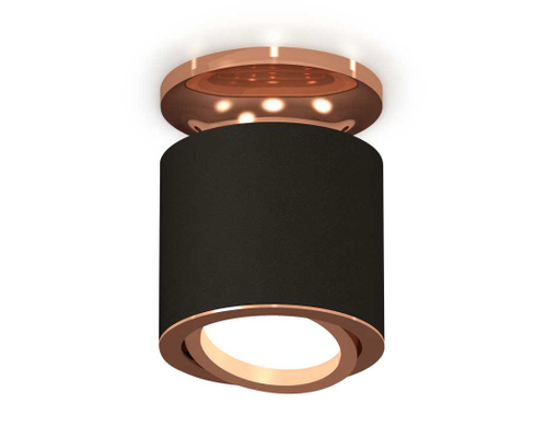 Комплект накладного светильника Ambrella light Techno Spot XS7402120 SBK/PPG черный песок/золото розовое полированное (N7930, C7402, N7005)