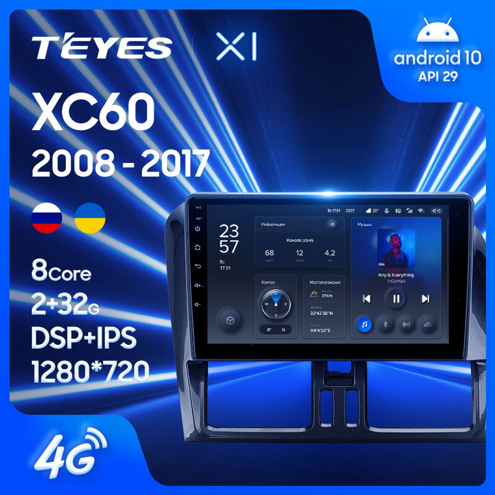 Teyes X1 9"для Volvo XC60 2008-2013