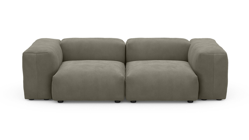 Диван Фиджи двухсекционный (малый) Cilium Brown 231*116*62 см, Коричневый Вельвет Нераскладной Фиеста