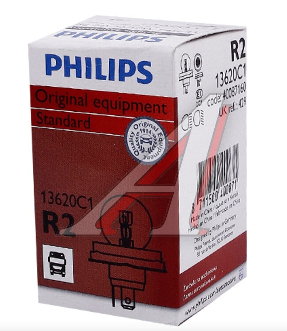 Лампа фары 24 В 55/50 Вт Р45 Philips