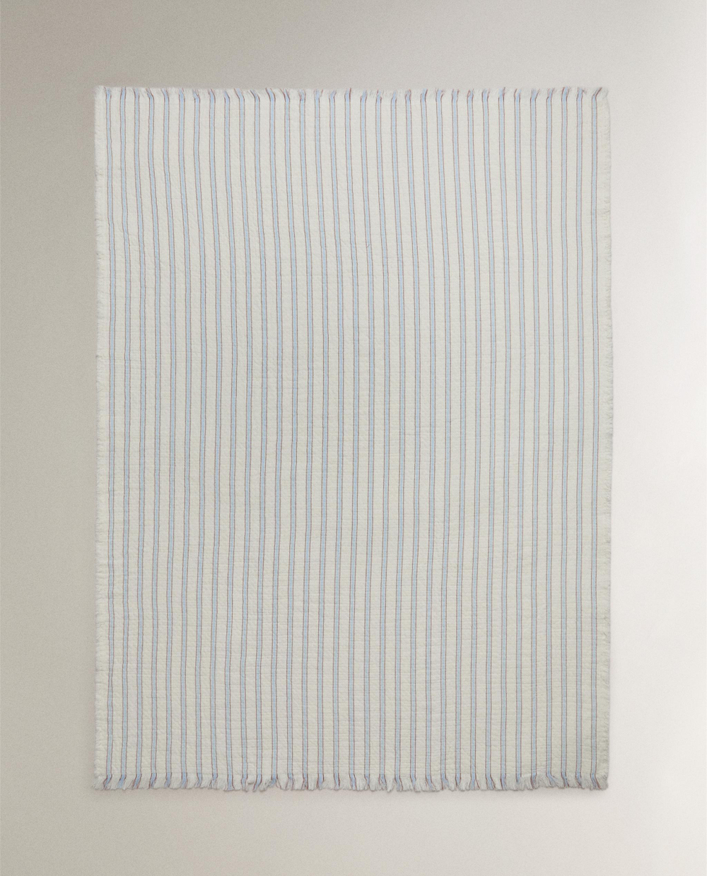 Zara Home плед детский из хлопка, синий, в полоску, 90x120 см
