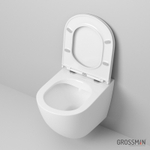 Унитаз подвесной Grossman GR-4455S (490*360*350) (безободковый, с тонким сиденьем)