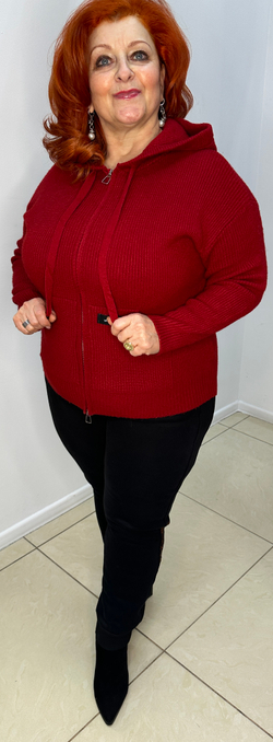 Жакет на молнии, крупной вязки