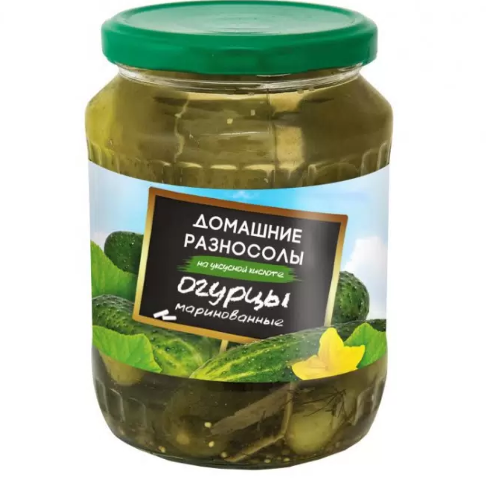 Огурцы маринованные Домашние Разносолы 680 гр